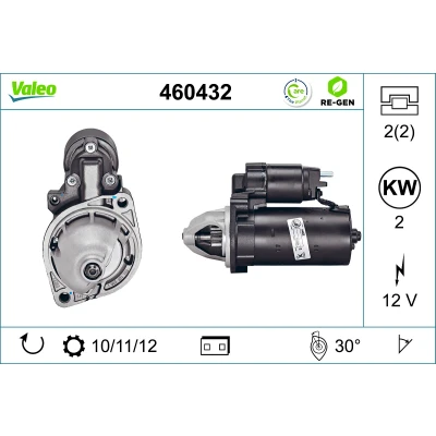 Imagen de VALEO 460432 Motor de arranque 12 2 MERCEDES BENZ: CLK Coupé, Vito Mixto, Clase C Berlina