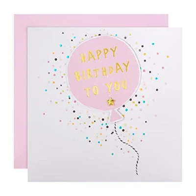 Imagen de Hallmark Tarjeta de cumpleaños, diseño globo con efecto 3D