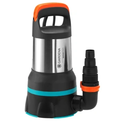 Imagen de Gardena bomba sumergible de agua limpia/residual 19500 Aquasensor: combinada drenaje caudal 19 500 l/h, función Aquasensor, aspiración plana hasta 1 mm y tamaño 35 mm, 860 W (09049 20)