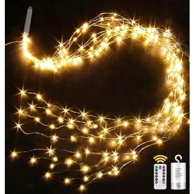 Imagen de yowin Guirnalda Luces Pilas,Cadena de 1M 100 LED, Navidad para Navidad,IP65 Alambre Cobre Guirnaldas