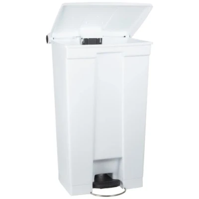 Imagen de Rubbermaid Commercial Products Step On 6143 Cubo de basura rectangular, plástico, capacidad 30.3 l, blanco