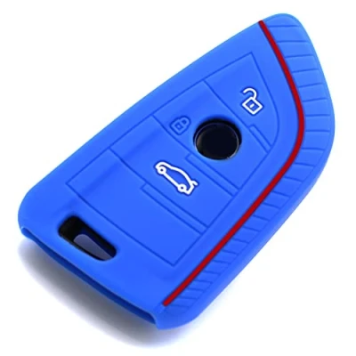 Imagen de Finest Folia Carcasa de silicona para llave coche con 3 botones, color azul