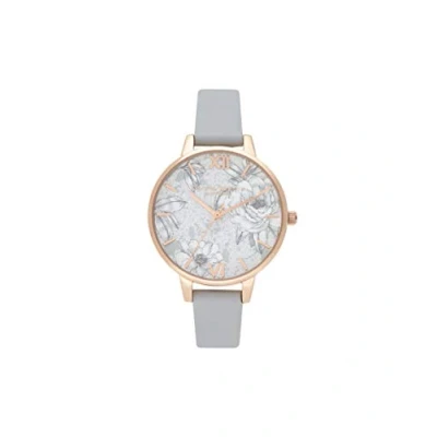 Imagen de Olivia Burton Reloj Analógico de Cuarzo para mujer con correa cuero vegana Gris OB16TZ01