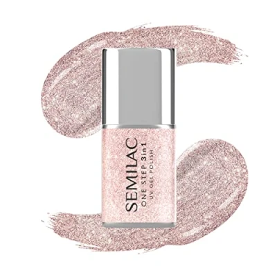 Imagen de Semilac One Step S245 Esmalte de uñas UV 3 en 1, 7 ml, color rosa y beige