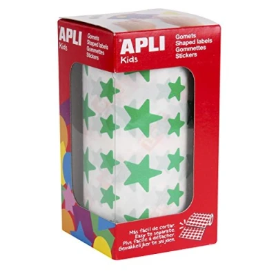 Imagen de APLI Kids 4890 Rollo de gomets estrella, color verde