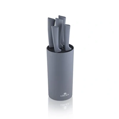 Imagen de Gerlach G02 0994M ZENK 05PU S5S1 01 Juego de Cuchillos Cocina en Bloque Smart Grey 01, Acero Inoxidable, Gris