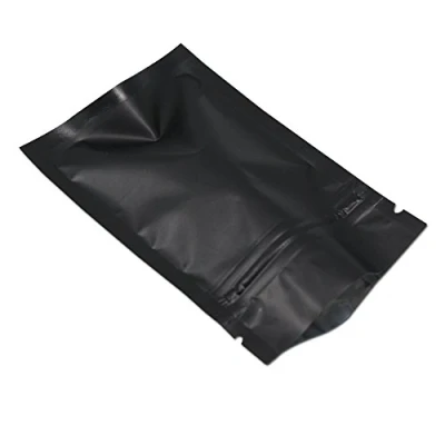 Imagen de WACCOMT Pack 100 Piezas Bolsa de Embalaje Papel Aluminio Mate con Cremallera Café Almacenamiento Mylar (negro 7x10cm (2.7x3.9 inch)