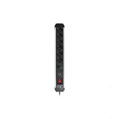 Imagen de SIMON Enchufe Múltiple Extrapower, Ladrón de Enchufes con Interruptor, 6 Tomas Schuko 16 A 250V, Protección Sobretensiones y Cable 1,5M, Color Aluminio
