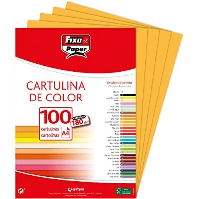 Imagen de Fixo Paper 11110447 Paquete de cartulinas A4 100 unidades color oro viejo, 180g