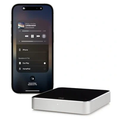 Imagen de Eve Play Interfaz de Streaming Audio para AirPlay, Calidad Sistema Hi Fi, Compensación latencia, Tres Salidas Audio, Apple Home, Ethernet, Wi Fi
