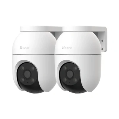 Imagen de EZVIZ 2PCS Camara Vigilancia WiFi Exterior 360,1080P Cámara IP de Seguridad,Visión Nocturna a Color,AI Detección Personas,Seguimiento Zoom Auto,Audio Bidireccional,Sirena, Alexa/Google,C8c 2MP