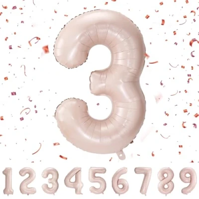 Imagen de Globos de Cumpleãnos 3 Pastel Rosa,101 CM Globo Numeros Gigantes Grandes Decoracion,Globo Numero 3,Globos Niño Niña Adultos,Vuelan con Helio…