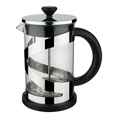 Imagen de Café Olé Classico Cafetera, acabado cromado, 600 ml, 4 tazas, cafetera de prensa francesa, mango resistente al calor, acero inoxidable, CM 06C