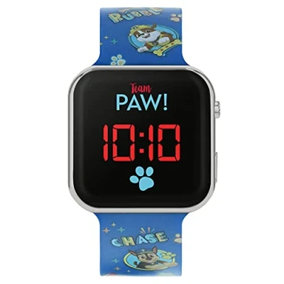Imagen de Paw Patrol Reloj digital de cuarzo unisex para niños con Correa silicona PAW4354, azul,