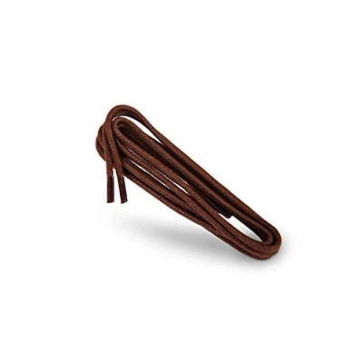 Imagen de Kaps Cordones Redondos Encerados, de 100% algodón natural, Elegantes para Zapatos Vestir y Diario, Hecho en Europa (75 cm 4 a 5 pares ojales / 76 Marrón)
