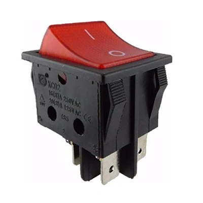 Imagen de Interruptor basculante, 4 pines 16 A 250 VAC 28,5 x 21,9 mm basculante iluminado (2)