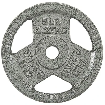 Imagen de Sporzon! Placa de agarre hierro fundido 1 pulgada para entrenamiento fuerza, levantamiento pesas y crossfit, individual, color gris