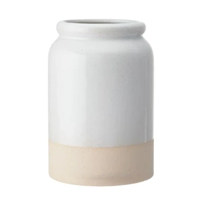 Imagen de KitchenCraft Idilica Porta Utensilios de Gres, Organizador en Crema con Base sin Esmaltar para Cocina y Decoración del Hogar, 18cm