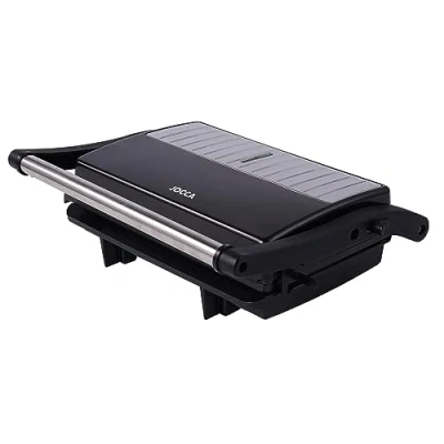 Imagen de JOCCA Sandwichera 2 Rebanadas, Línea Nature/Placas Grill Antiadherentes/Indicadores Luminosos/Sandwiches y más comidas/Acabado moderno Efecto Madera (Panini Negro)