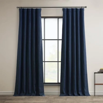 Imagen de HPD Half Price Drapes BOCH LN1853 84 Cortinas de Lino sintético para oscurecer la habitación, 50 x Pulgadas, 1 Panel, Color índigo