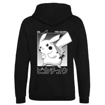 Imagen de Sudadera Con Capucha Unisex Pokémon Halftone Pikachu Negro Xl