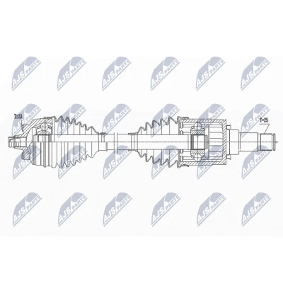 Imagen de NTY NPW BM 168 Árbol de Transmisión Eje trasero izquierda 752 automática