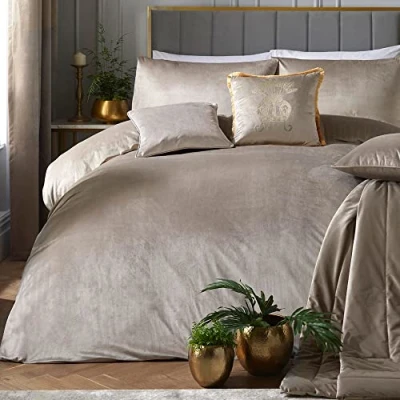 Imagen de Laurence Llewelyn Bowen Montrose Juego de Funda nórdica Terciopelo Lujo Cama Doble en Lino