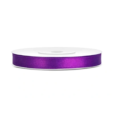 Imagen de Cinta de satén poliéster con lazo y embalaje regalo 6/12/25/38/50/100 mm x 25 m (Tamaño 6mm 25m Color Purpura)