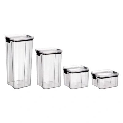 Imagen de Quid Cocco Set Tarros Hermeticos Vidrio Qd 0,45l 0,9l 1,4l 2l Transparente