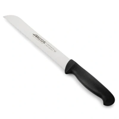Imagen de Arcos Serie 2900 Cuchillo Panero Hoja Serrada de Acero Inoxidable Nitrum 200 mm Mango inyectado en Polipropileno Color Negro