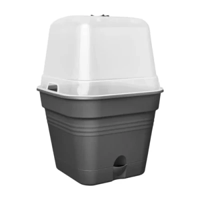 Imagen de Elho Green Basics Growpot Square Allin1 20 Negro Cultívalo Tú Mismo L 19.5 x W H 16.5 cm