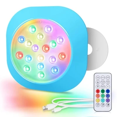 Imagen de LyLmLe Luces Recargables para Piscina, Luz LED Piscina Sumergible RGBW IP68 Impermeables con Remoto, 14cm Focos Magnéticas Cambio de Color Piscinas Desmontable Enterrada Spa Hottub