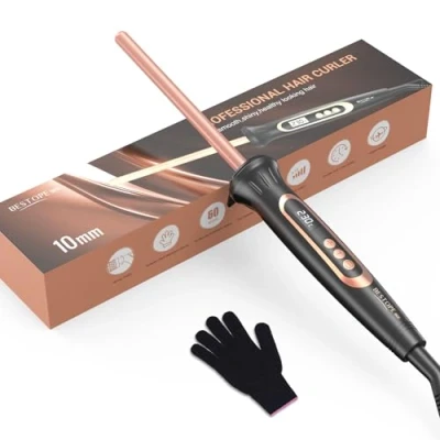 Imagen de BESTOPE MIX 9 mm Rizador Pelo, Pelo Multi Temperatura, Ondas Rizos Pequeños, Calentamiento Rápido, de con Control Preciso Temperatura Cada Cinco
