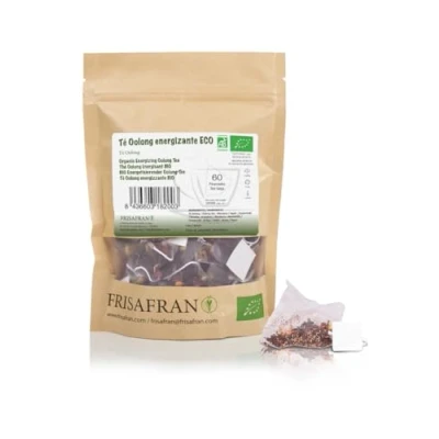 Imagen de FRISAFRAN Té Oolong Energizante Ecológico 60 unidades 120g Purificante Rejuvenecedor azul auténtico te Infusión de Hierbas natural antioxidante y drenante