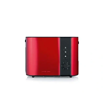 Imagen de Severin AT 2217 Tostadora para 2 rebanadas de Pan, Incluye Soporte tostar panecillos, 800 W Aprox, Rojo Metalizado/Negro, Acier INOX