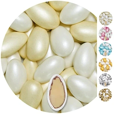 Imagen de EinsSein 1kg Peladillas de almendras boda Conchiglia Mezcla crema blanca perla peladilla almendra bautizo bautizos grageas comunion comunión niño baratas confeti Fiesta cumpleaños chocolate Evento
