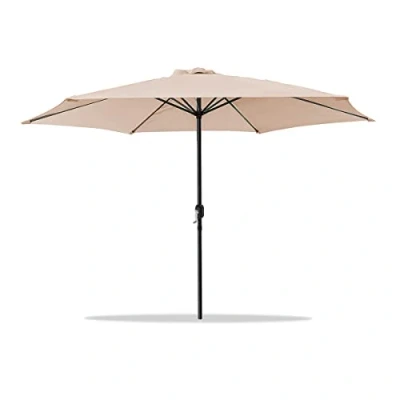 Imagen de Acomoda Textil Sombrilla de Jardín con Forro Anti UV. Parasol Aluminio Manivela, Toldo Octogonal 3 M Ø para Patios y Terrazas 244 x 300cm. (Beige)