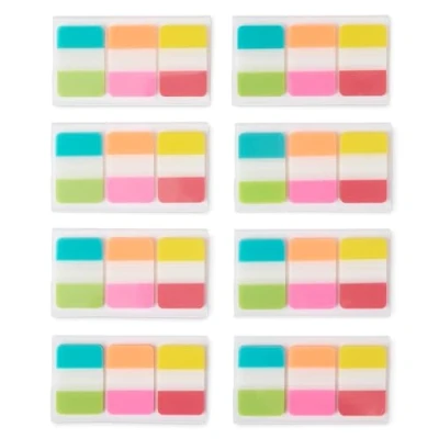 Imagen de Amazon Basics Rectangular Pestañas de 2.5 cm ancho, 8 dispensadores por paquete, 480 unidades, colores Surtido