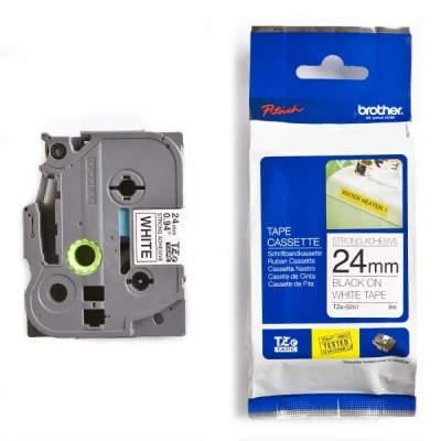 Imagen de Brother TZE S251 Cinta, 24 mm x 8 m, Color Blanco y Negro