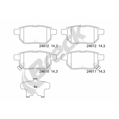 Imagen de BRECK 24610 00 704 10 Juego de pastillas freno con avisador acústico desgaste TOYOTA: Auris Hatchback, Prius III Yaris II Hatchback