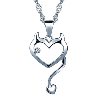Imagen de Infinite U Collar y colgante para mujer niña, de plata 925, especial corazón clásico, Cuarzo, circonita cúbica, Circón Cúbico