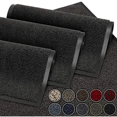 Imagen de GadHome Alfombra de Puerta, Color Negro Antracita, 40 x 60 cm, Puerta Exterior, Impermeable, Lavable, Resistente Antideslizante, retiene el Polvo, Felpudo, Pasillo, Entrada, Cocina,