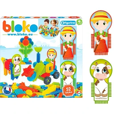Imagen de BLOKO Pik&#039;Pod Farm Box Juego de 52 Bloques Dientes, Multicolor (MBI International Bloko503541)