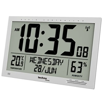Imagen de Technoline WS8013 Indicador de Temperatura, Pantalla LCD Jumbo, Color Plateado, Plata, groß: 36,9 x 22,9 2,4cm