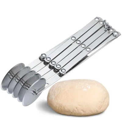Imagen de Westmark 32292260 Cortador, 5 Ruedas, para Cortar la Masa, Fondant y Más Tiras Ajustables de 3,0 a 31,0 cm, Acero Inoxidable