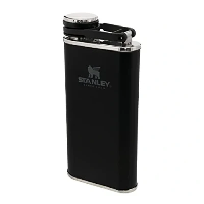 Imagen de Stanley Classic Wide Mouth Flask 0.23L with Never Lose Cap Petaca de Acero Inoxidable Boca Ancha Para Llenar y Verter Fácilmente Anti Fugas Sin BPA Matte Black