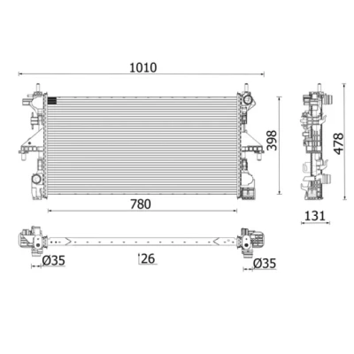 Imagen de Radiador, refrigeración del motor MAHLE ORIGINAL CR 2631 000P