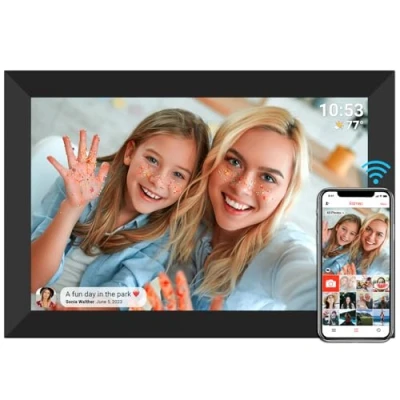 Imagen de Marco de fotos digital FRAMEO WiFi 32 GB 10,1 pulgadas 1280 x 800 IPS LCD pantalla táctil Smart Cloud con rotación automática Momentos instantáneamente