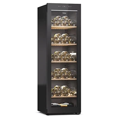 Imagen de Haier Wine Bank 60 Series 5 HWS247GEH1 Vinoteca 247 botellas, WIFI, Estantes de madera, Filtro Anti UV, carbón, Refrigeración por Compresor, Display Digital, Iluminación LED, 35 dbA, Negra
