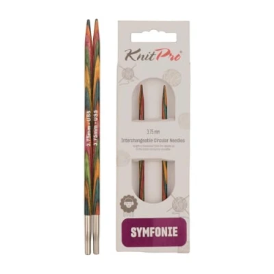 Imagen de Knit Pro Symfonie Agujas de Tejer (Madera, 2 Unidades, 3,75 mm Grosor, 128 Longitud, Puntas Intercambiables)